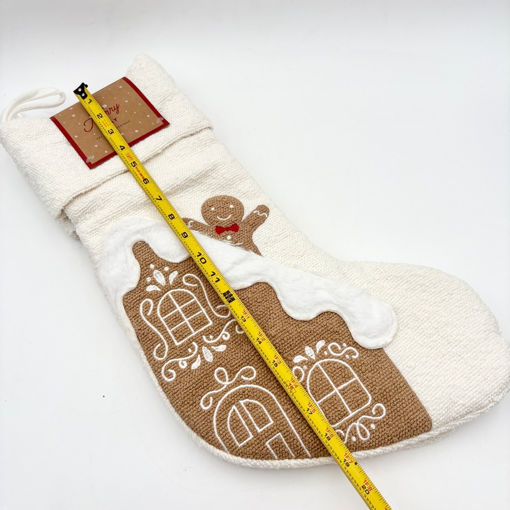 Merry Way Gingerbread Man Set of 2 House Christmas Stockings Embroidered Holiday - Picture 2 of 6